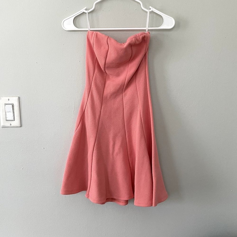 Body Central strapless summer dancing dress peach fit and flare women size XS